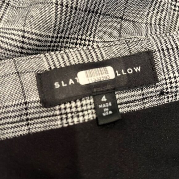 Slate & Willow Faux Wrap Black and White Plaid Skirt Side Zip Women's Size 4 - Picture 6 of 11